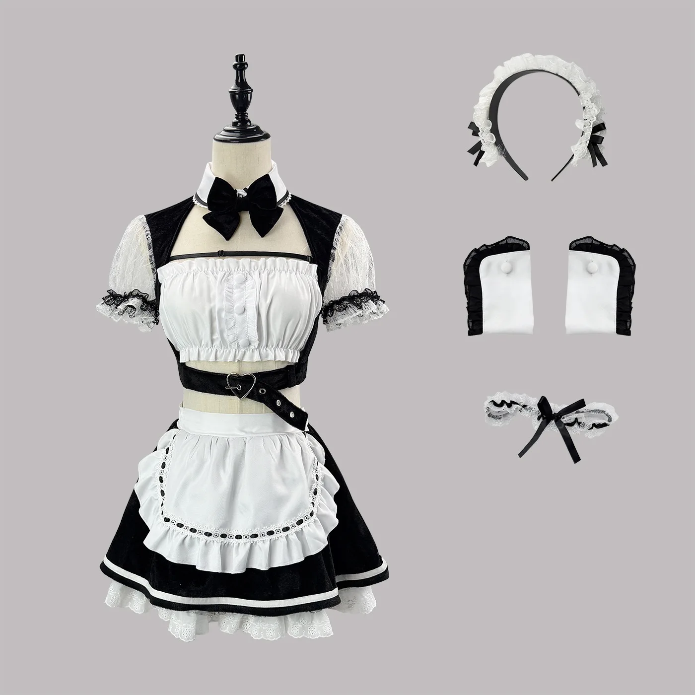 robe-de-demoiselle-d'honneur-lolita-en-velours-noir-costumes-de-cosplay-hauts-et-jupes-tenue-de-serveuse-pour-fete-tailles-s-5xl
