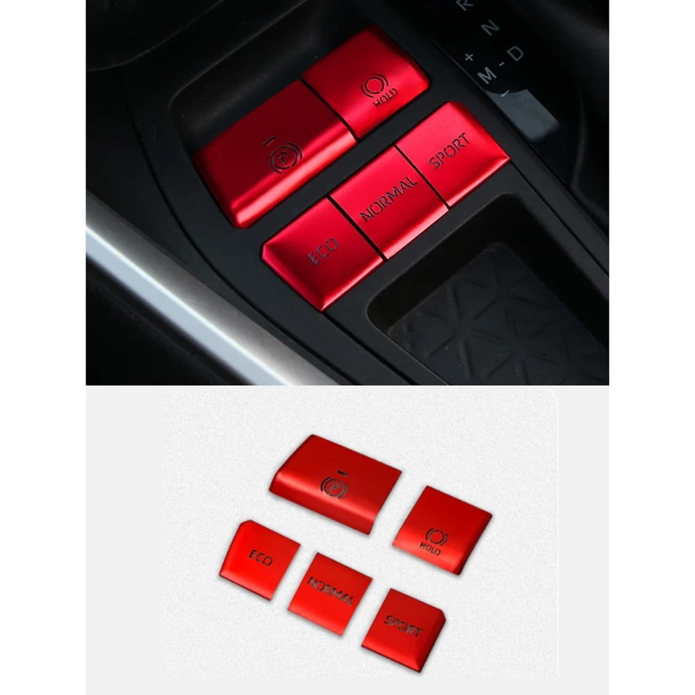 غطاء زر متعدد الوسائط بجهاز تحكم مركزي ، ملصق ترتر ، إكسسوارات حمراء لتويوتا راف 4 ، من من من الخارج ، من من من من الخارج ،