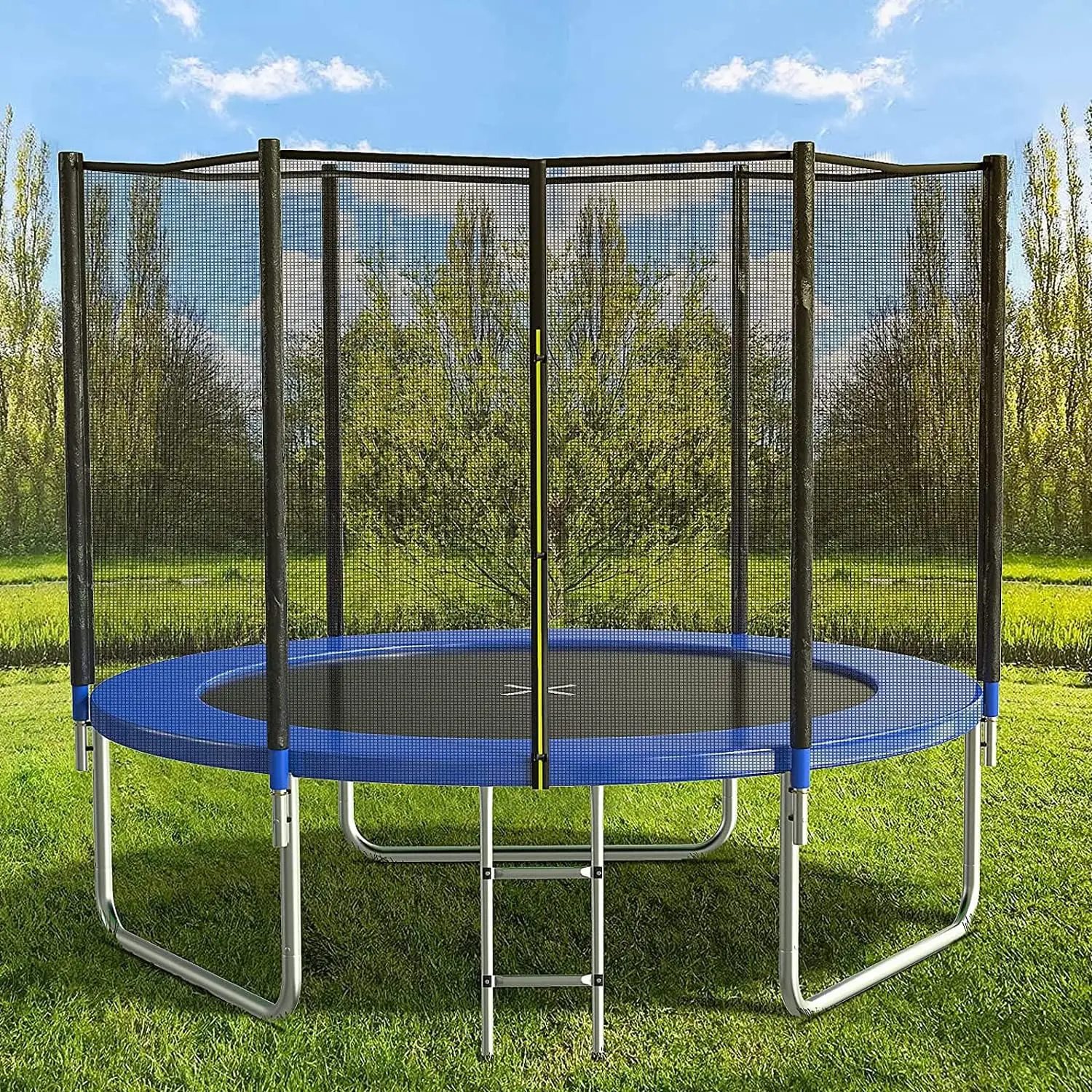 8FT Trampolin mit Sicherheitsnetz, Outdoor-Trampolin mit Basketballkorb, robuste Sprungmatte