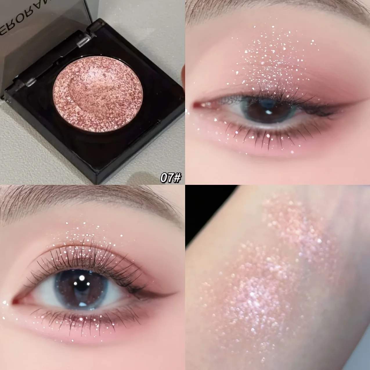 Herorange 16-Farben Lidschatten- und Highlighter-Palette Matt Schimmernd Orange Braun Rosa Champagner Wasserfest Tragbar Festival Make-up – Detail 11