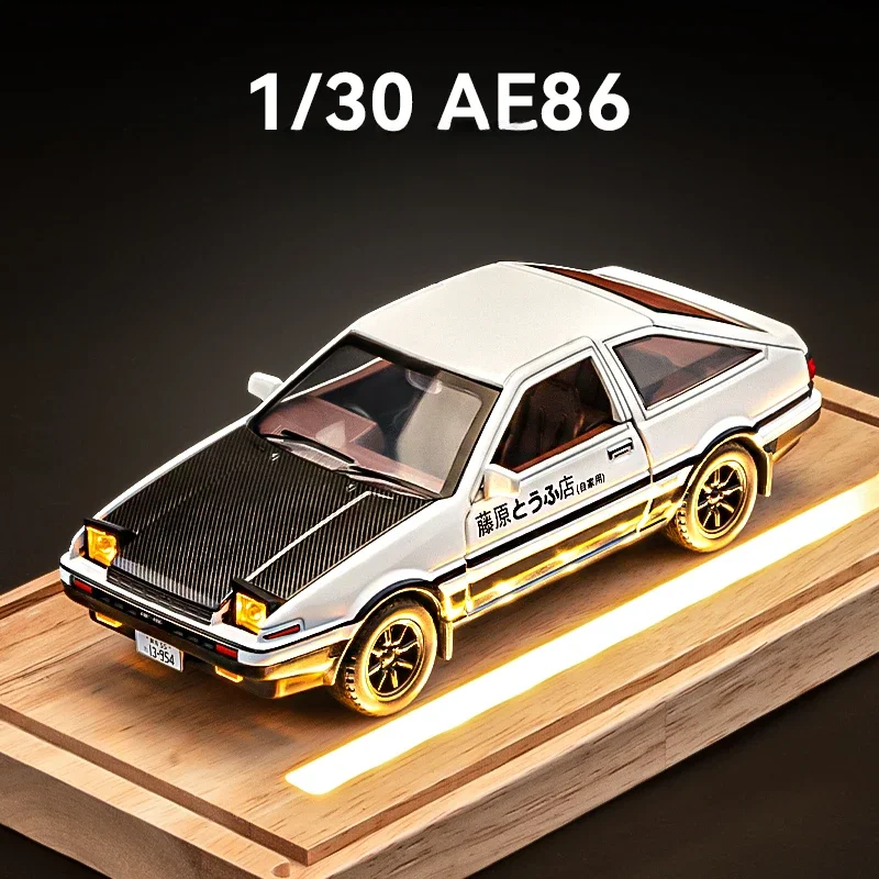 Simulation 1/32 Scale Initial D Corolla AE86 Alloy Car Model Sound and Light Children's Toy Car Collection Miniature Voiture