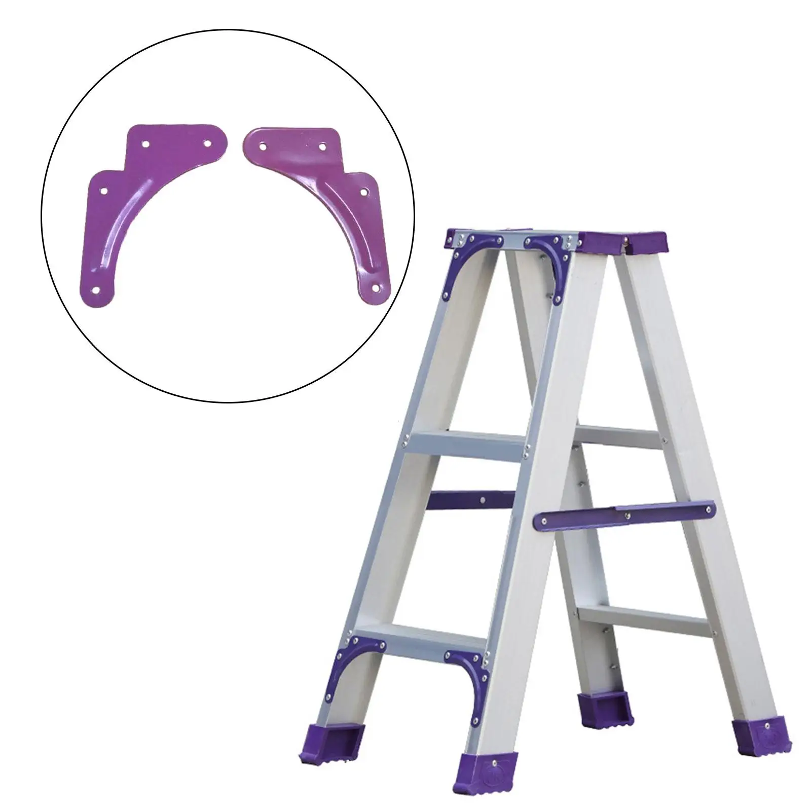 2Pcs Step Ladder Reinforcement Fixing Sheet Universal Triangle Fixed Angle Corner Bracket for Folding Herringbone Ladders