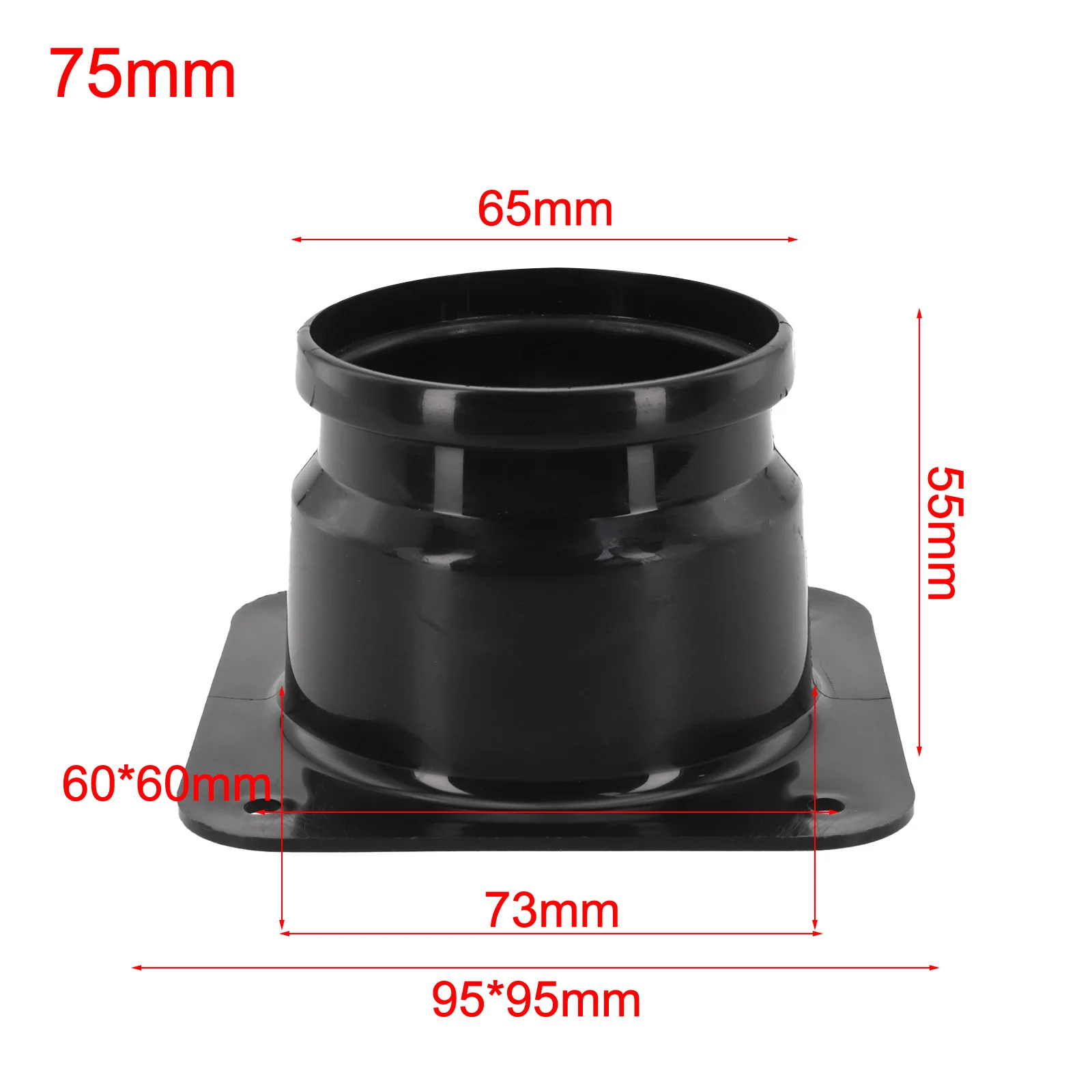 

75 100 125 150 200 250 300mm Square To Round Flange Smooth Exterior Design Low Air Resistance Wall-mounted Installation