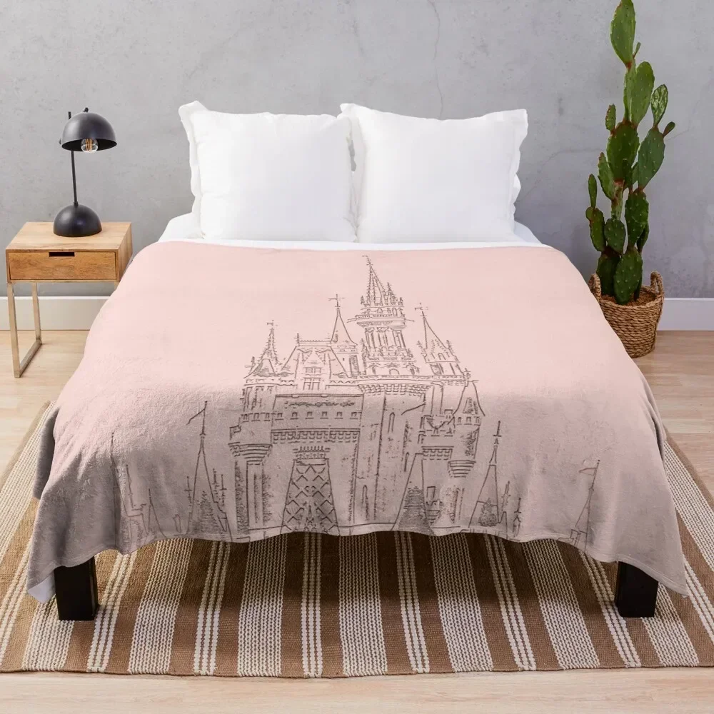 

Rose Gold Magic Castle Carving Throw Blanket Summer Cool Breathable Blanket for Sleeping