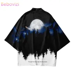 Cárdigan suelto de talla grande para mujer, blusa tipo Kimono Harajuku para Cosplay, color negro, japonés, talla grande XXS-6XL 5XL 4XL