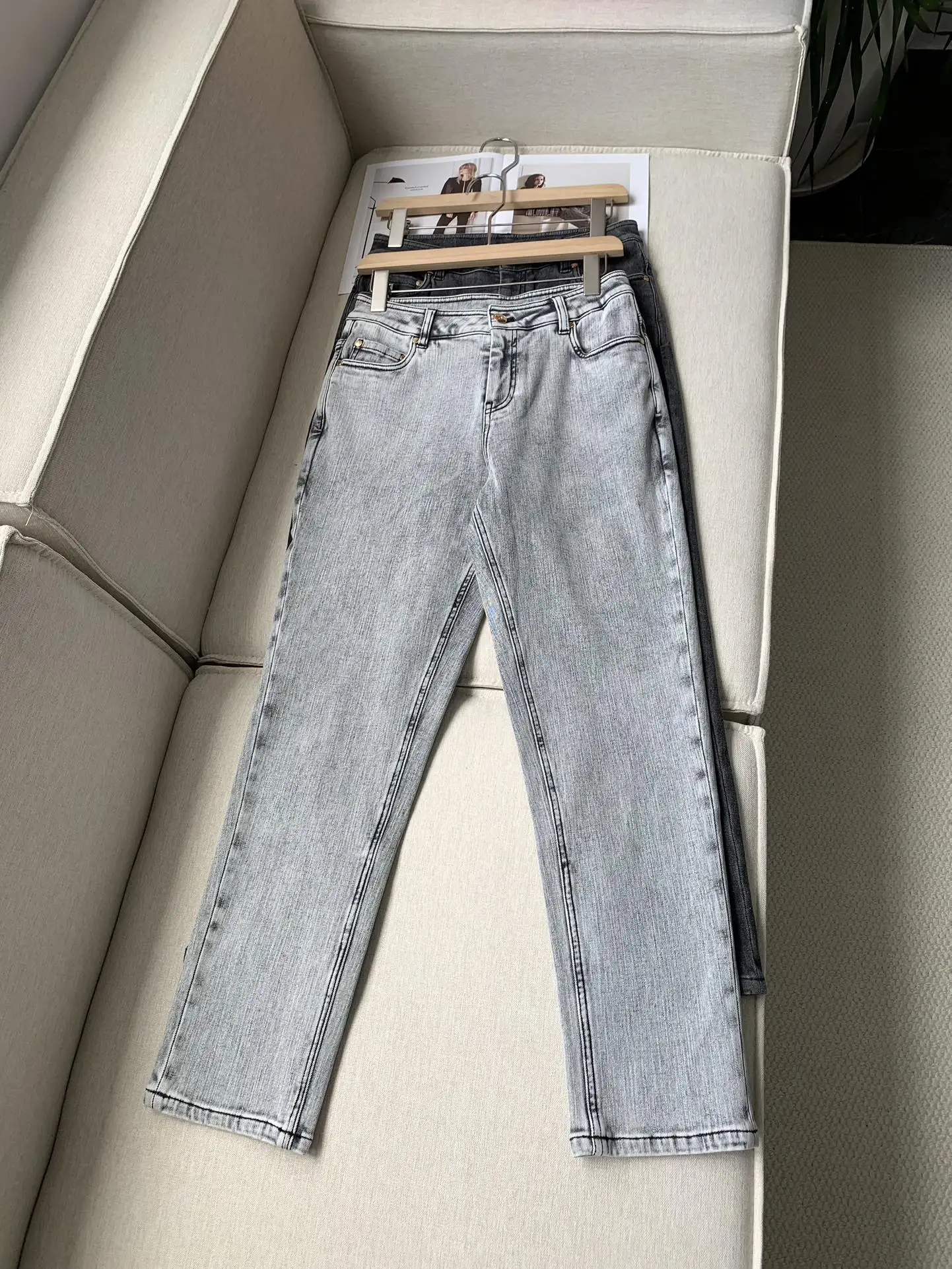 

Women's Long Denim Pants 2024 New Spring Summer High Waist Casual Straight Jeans