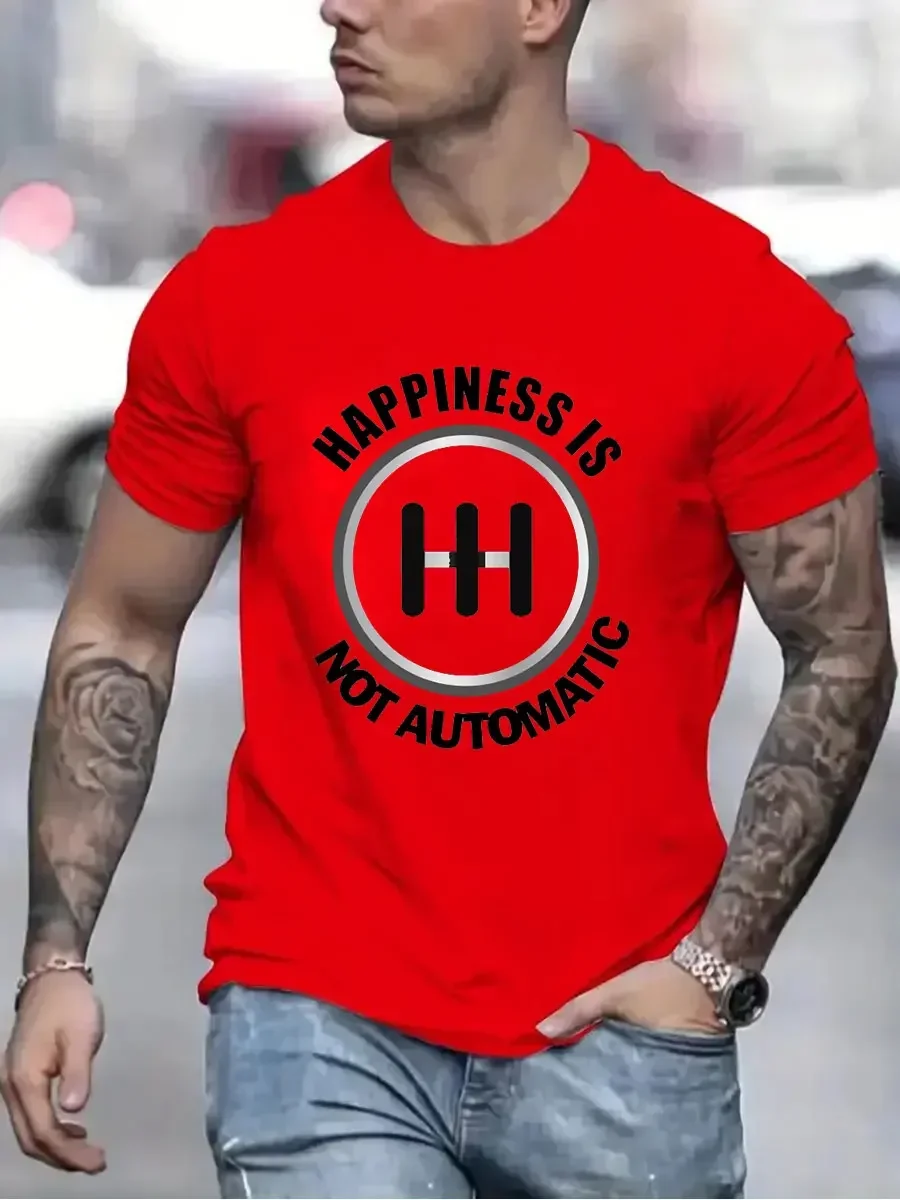 La felicidad no es automática, camiseta para hombre, camiseta de moda de talla grande, camiseta Save The Manuals, camiseta de 3 pedales para amantes de los coches, camiseta de marca para hombre