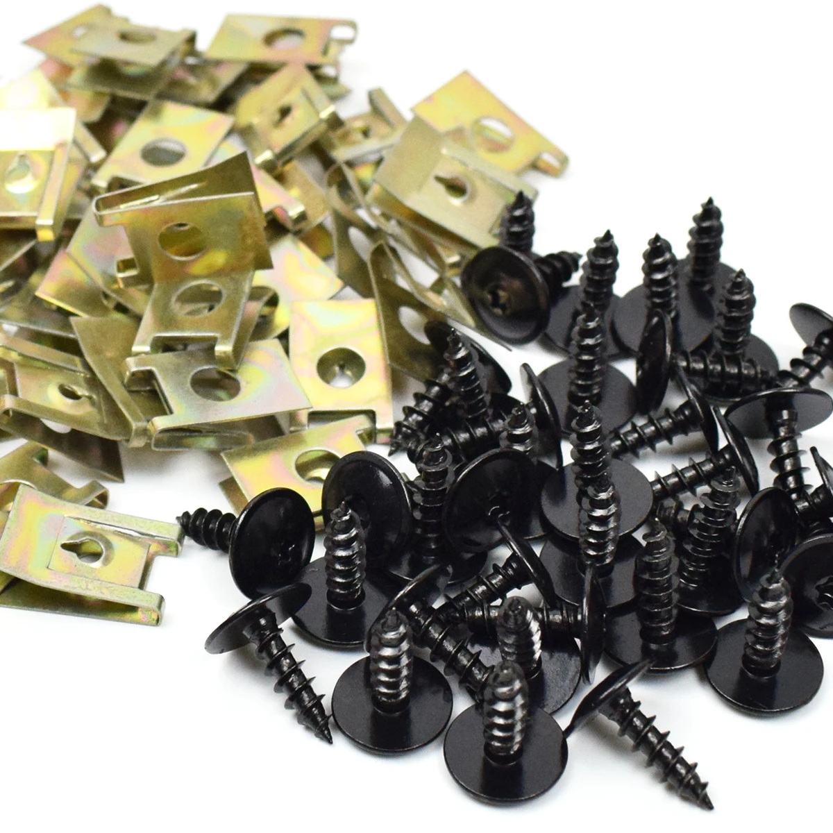 20/40Pcs Metal Screw Self Tapping Fastener Clips Fender Speed U Nut Retainer Anti-rust Protection Clip Buckle Car Accessories