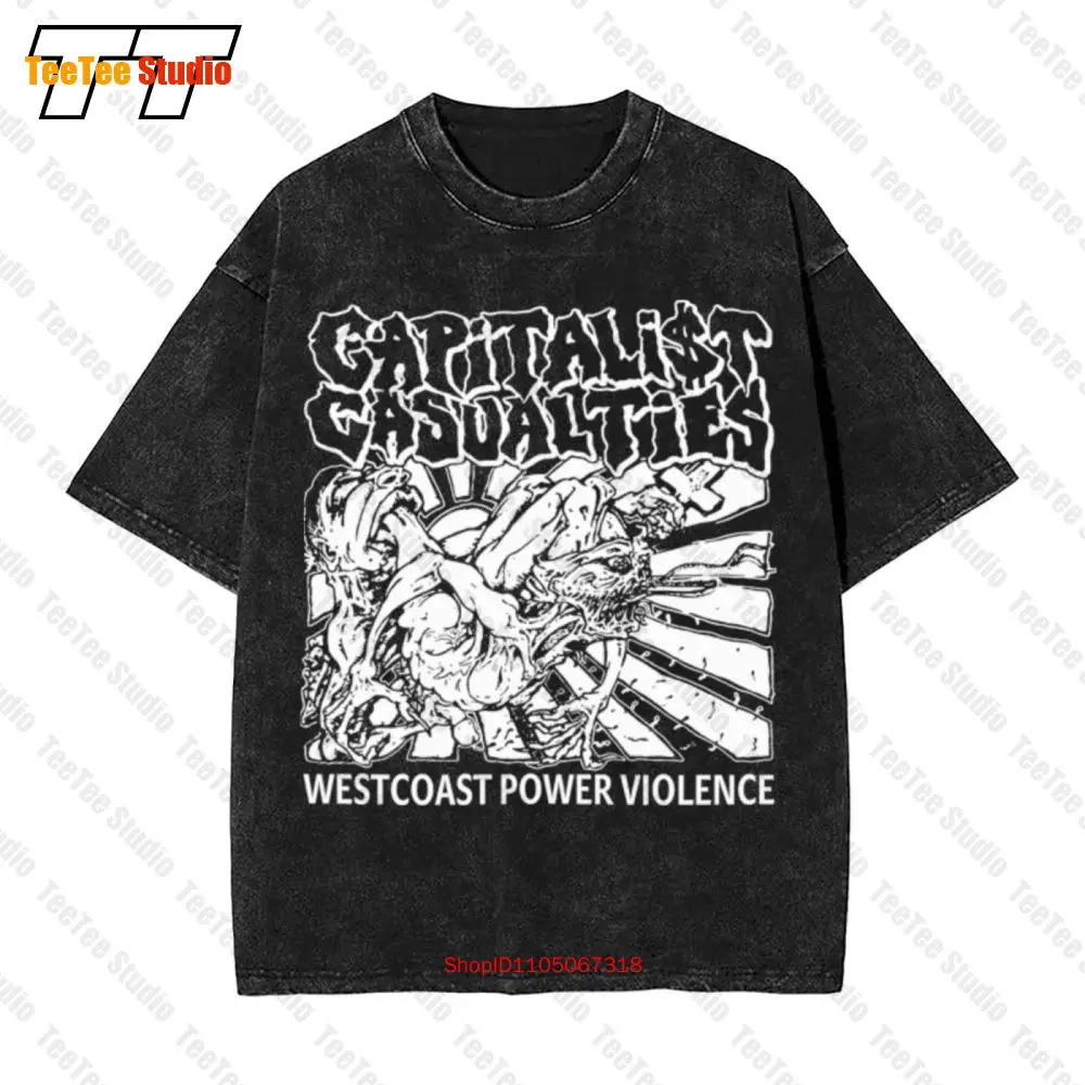 

Capitalist Casualties Infest Crossed Out Spazz Винтажная футболка большого размера KT1J