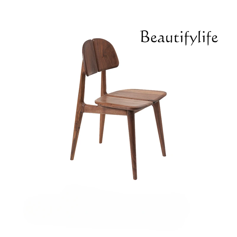 

Dining Chair Nordic Furniture Black Walnut Cherrywood Simple and Light Luxury Solid Wood Home Backrest Chair