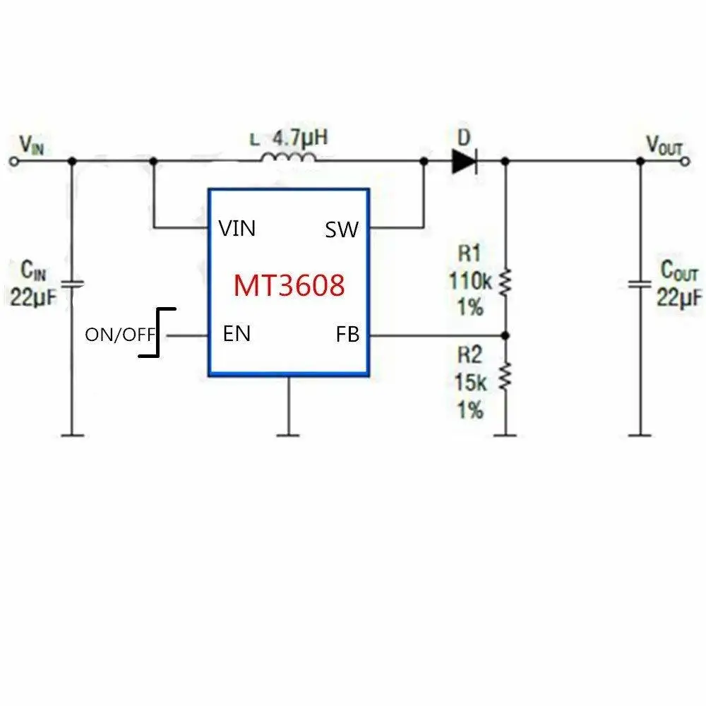 10PCS MT3608 DC-DC Adjustable Booster 2A DC DC Boost Step up Converter Module 2V-24V to 5V 9V 12V 28V Power Module