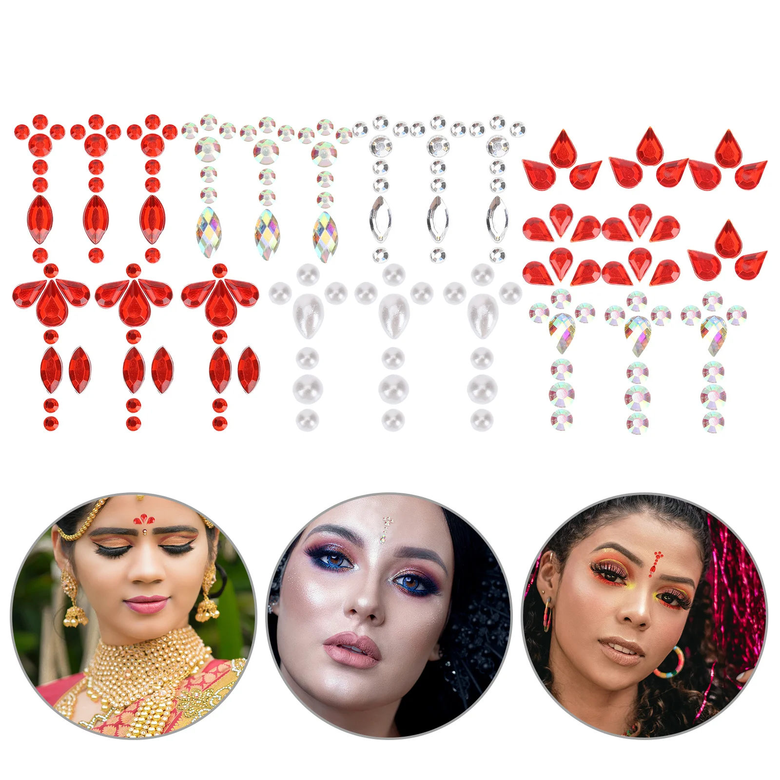 

7 листов Бинди для женщин, драгоценности на лбу, наклейки для лица, макияж, вечеринка, фестиваль, драгоценные камни для лица, фестиваль Бинди для женщин