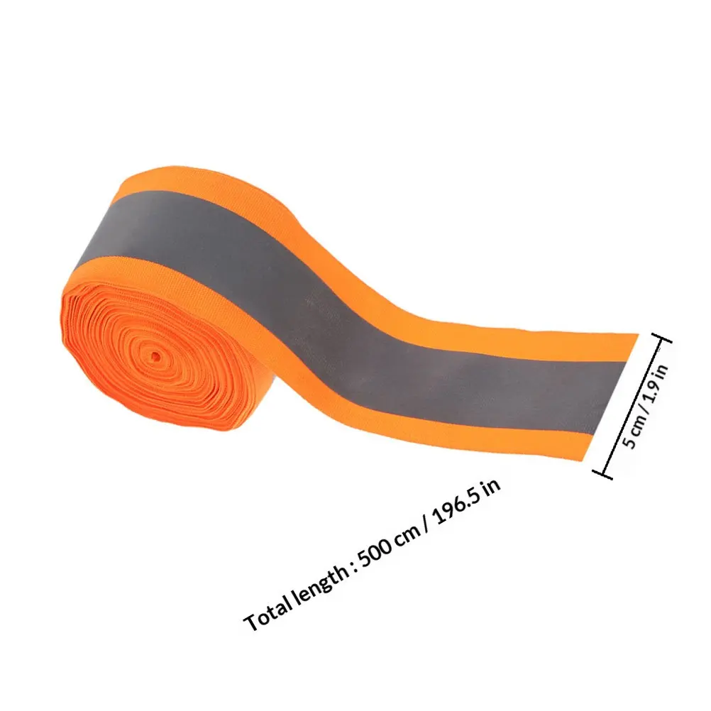 1 Roll 5 Meter Sew-on Reflective Webbing Polyester High Visibility Safety Strip for Jackets Vests Backpacks Cycling Gear Dog