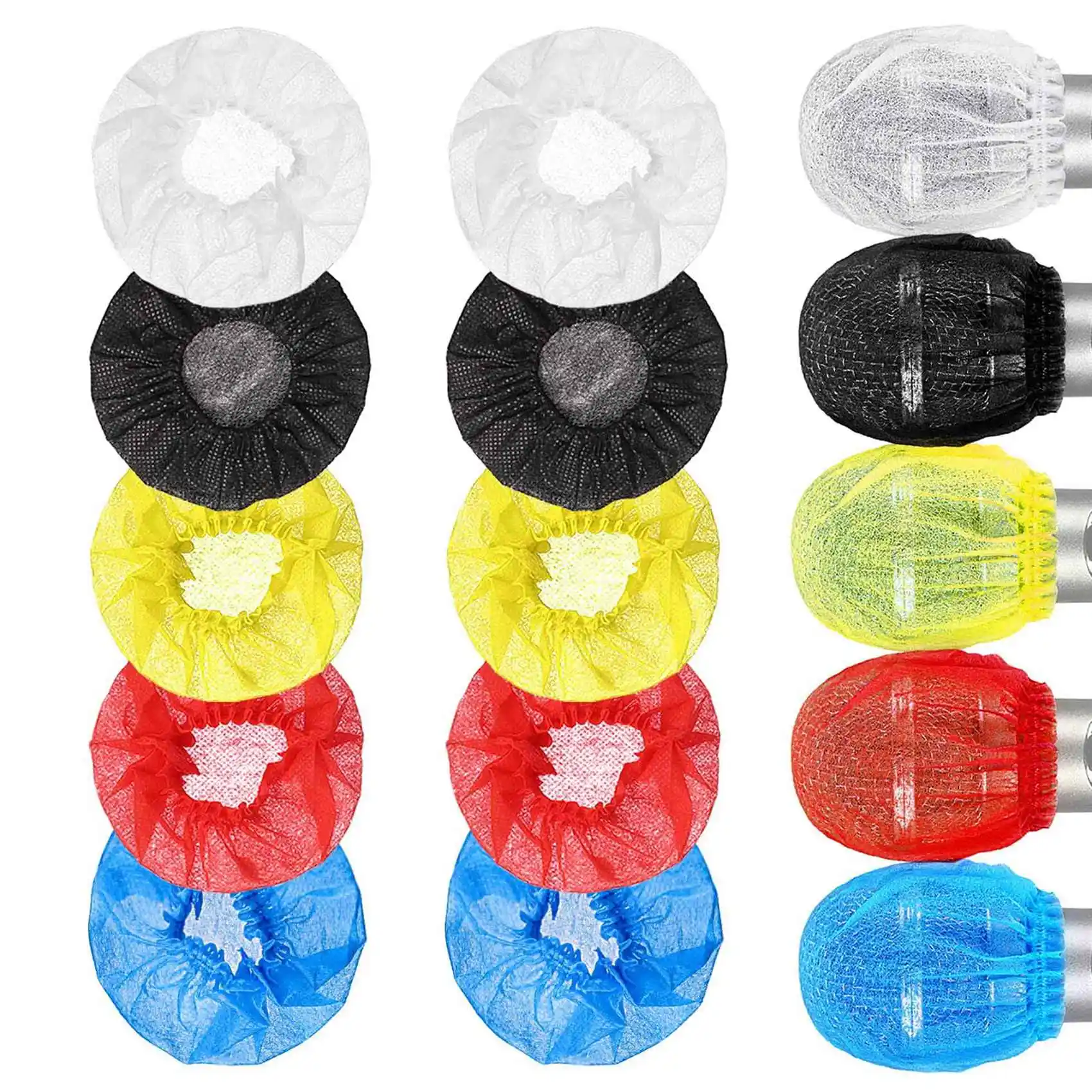 AEB0-200Pcs Disposable Microphone Cover,Handheld Microphone Windscreen For KTV Recording Studio Karaoke(Mixed Colors)