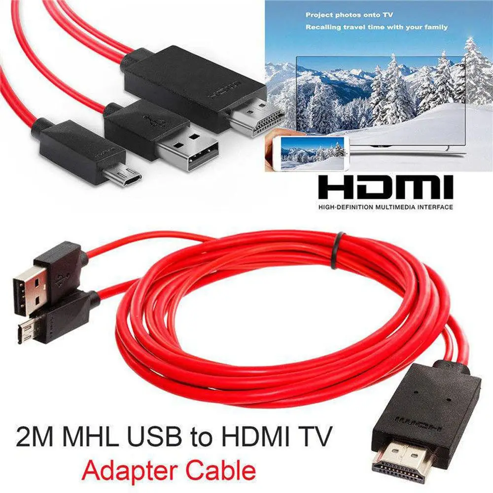 1 PC Micro USB to HDMI Adapter Cable Signal Transmission TV Cable Adapter  for Android Phone HDTV