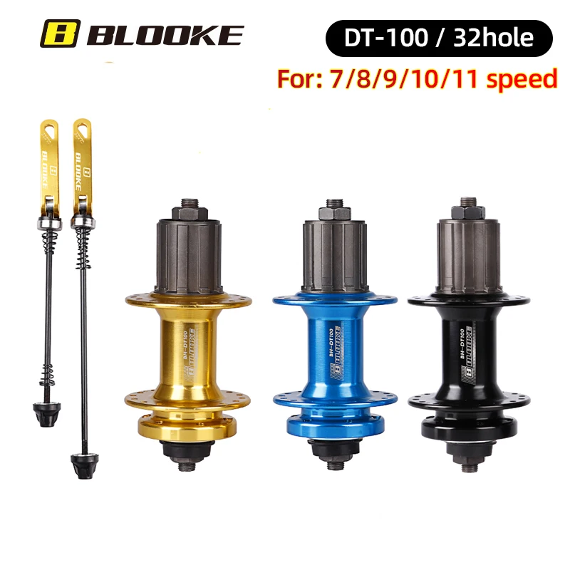 BLOOKE Hub MTB Bicycle 6 pegs Disc Card Brake Hub 32/36 Holes Red Black 8/9/10/11 speed Mountain Ball Hubs Bicycle Accessories