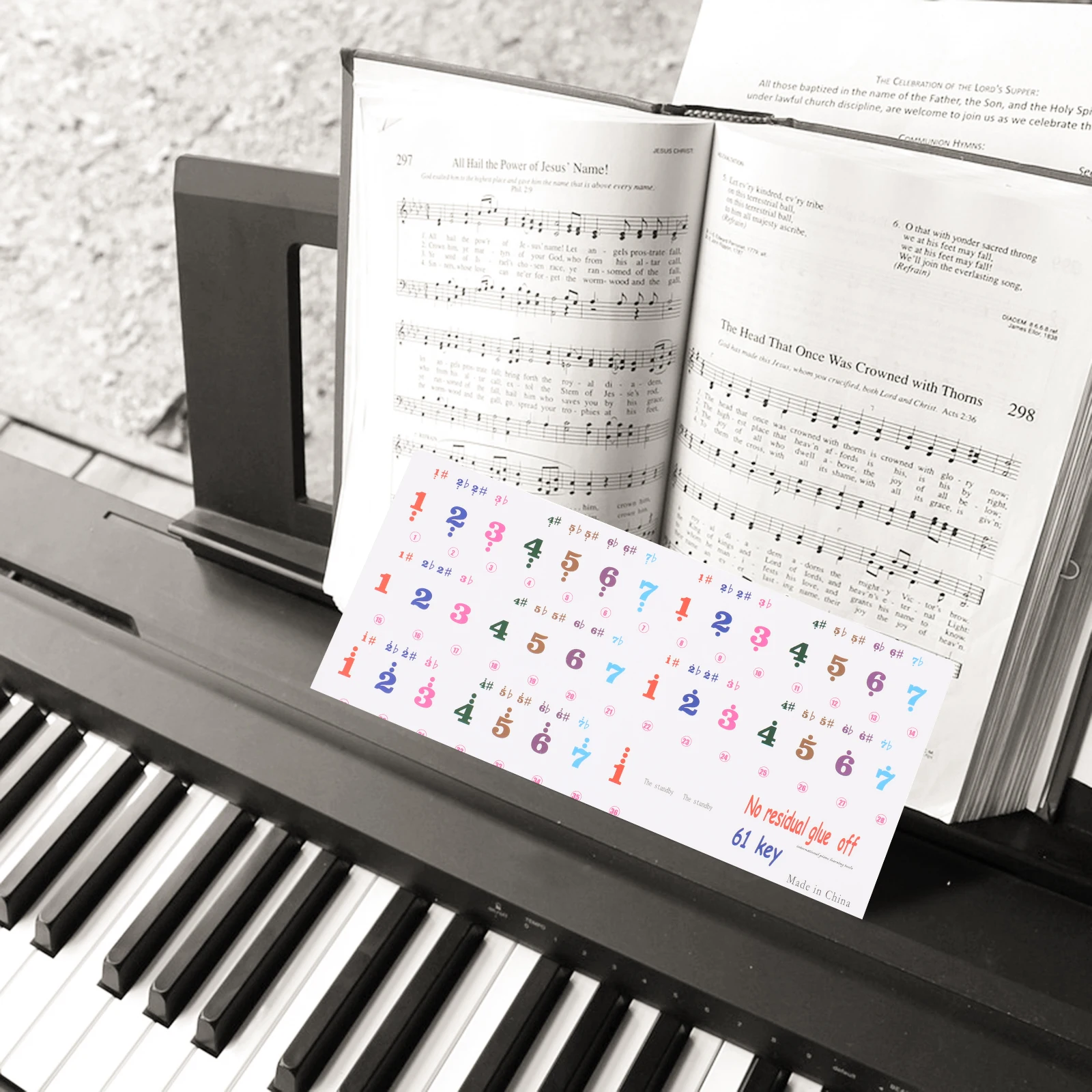 2pcs Piano Keyboard Sticker 2 Sheets Adhesive Decals For Electronic Organ Beginner Learning Tool Key Label Music Instrument
