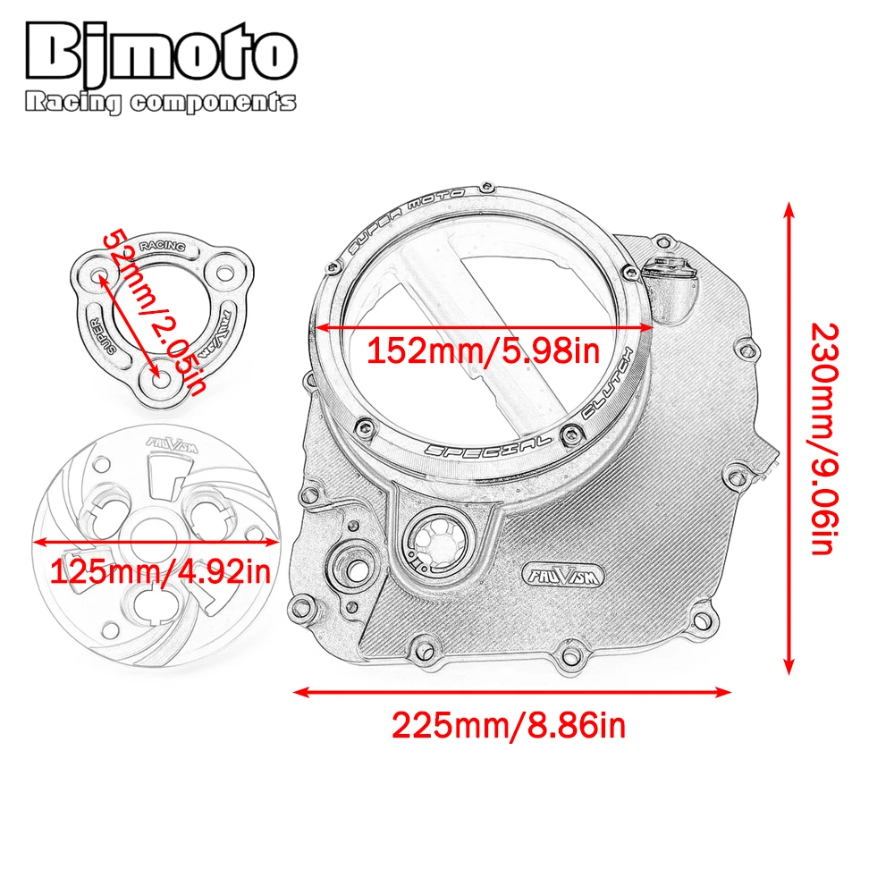 For K-TM RC/ADV 390 Clear Clutch Cover & Spring Retainer R For Husqvarn-a vitpilen / Svartpilen 401 2021-2023