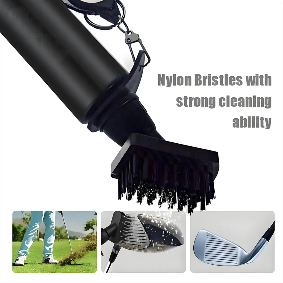 ABST Golf Club Cleaner Brush with Scalable Retainer Clip and Squeeze Water Bottle 7.5 Inches Holds 4 Ounces of Water - view 6