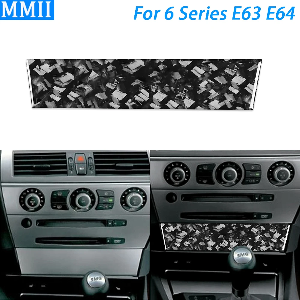 

For BMW 6 Series E63 E64 M6 2004-2010 Forged Carbon Fiber Central Control Dashboard Panel Decorative Strips Car Interior Sticker