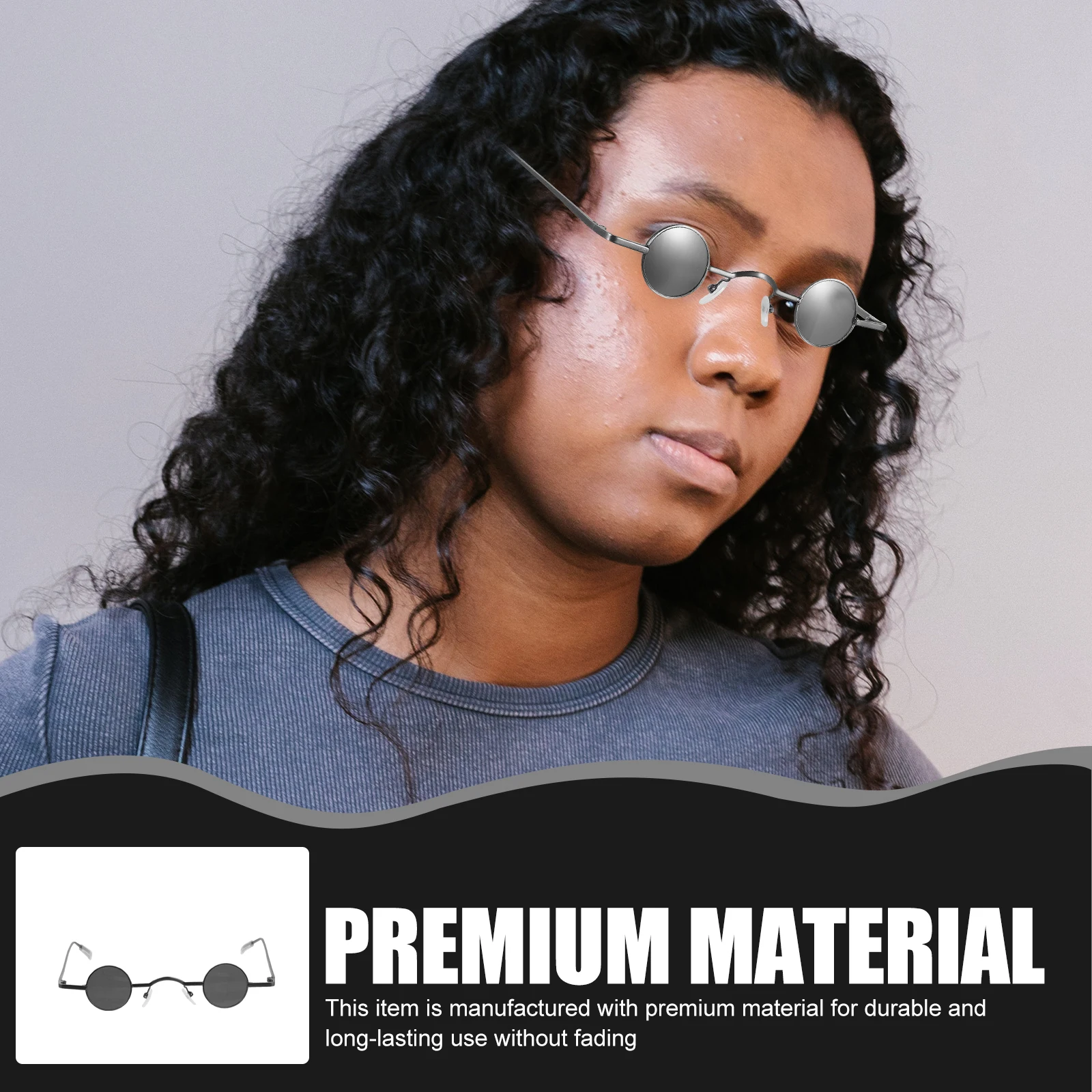 

Retro Sunglasses Small Round Frame Lightweight Durable Beach Eyewear Decorative Party Glasses Fashion Design Outdoor Gift Idea