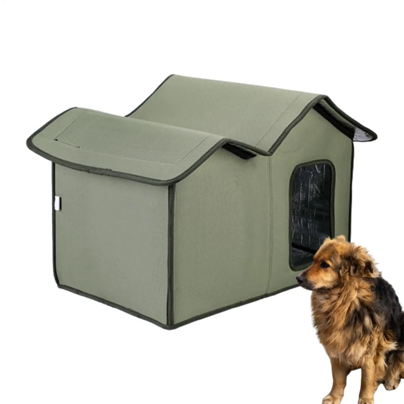 

Feral Cat Shelter Detachable Cat Shelter Weatherproof Warm Shelter Pet Cave Transparent Door Design Washable Cat Shelter