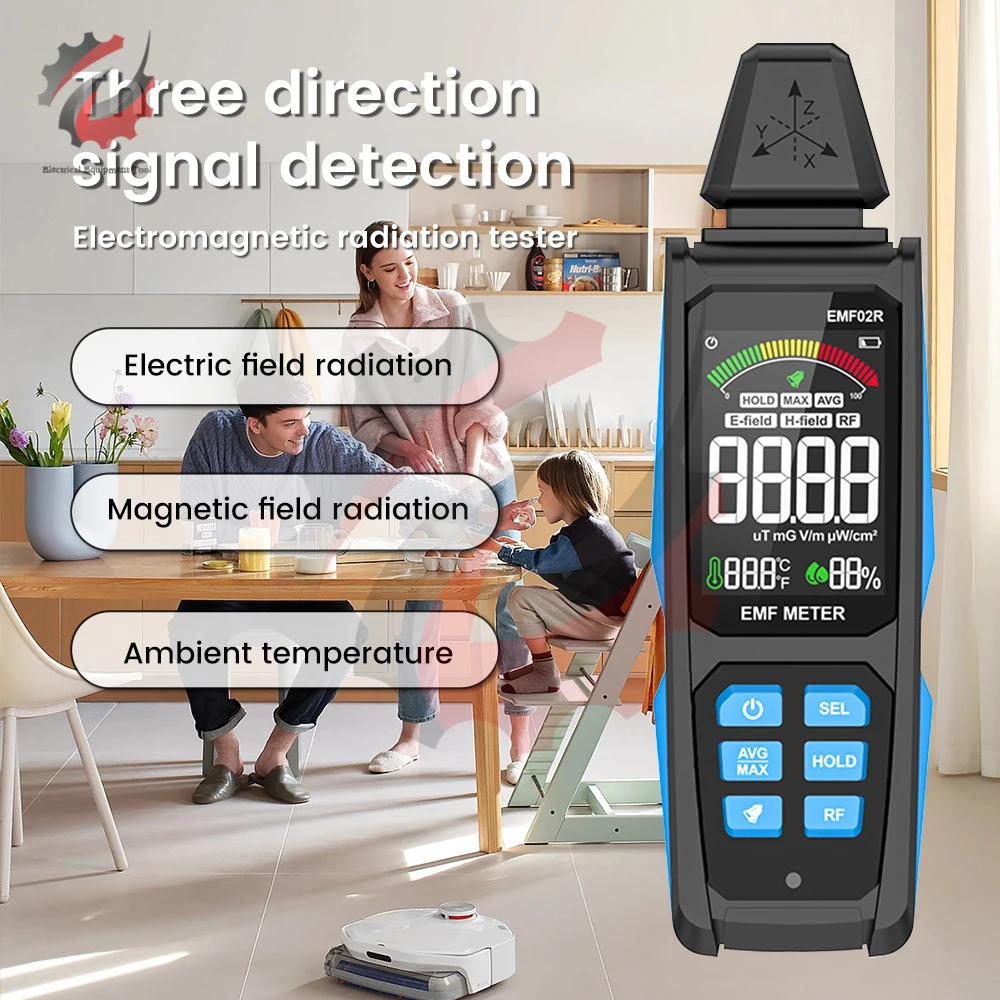 EMF02R Household Electromagnetic Radiation Detector RF Radio Frequency Sensor Digital Magnetic Field Radiation Instrument