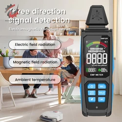 EMF02R rilevatore di radiazioni elettromagnetiche per uso domestico sensore di radiofrequenza RF strumento di radiazione digitale del campo magnetico