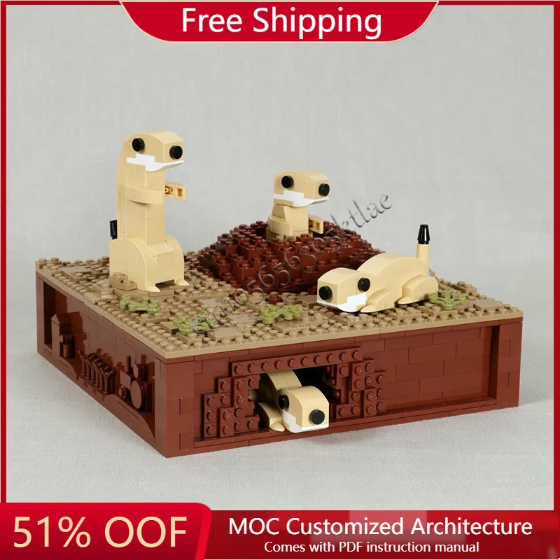 Novo 932 pçs moc criativo prairie cães escultura modular bloco de construção modelo crianças montagem brinquedo presentes natal e aniversário