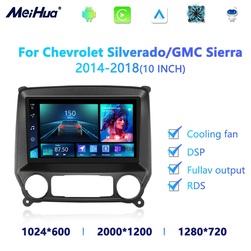 Factory Price Wireless CarPlay Android Auto Touch Screen For Chevrolet Silverado 2014-2018 Multimedia Video Car Radio Frame