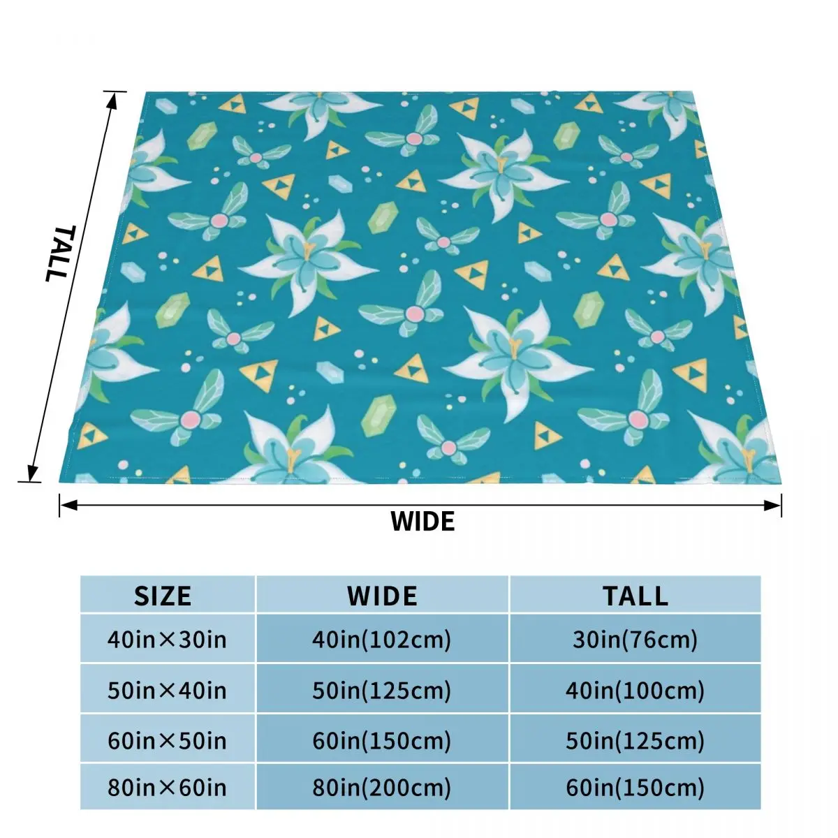 Silent Princess Pattern Blue V.2 Throw Blanket Summer Beddings for winter Personalized Gift Blankets