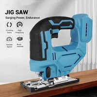 Cordless Electric Jig Saw Portable Multi-Function Jigsaw Woodworking Power Tool Adjustable Woodworking for 18V without Battery