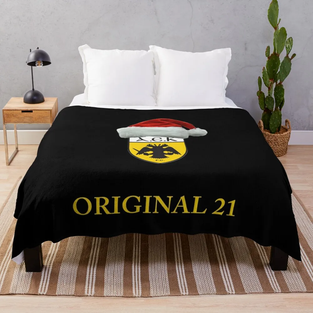 AEK ATHENS FC Christmas Edition Throw Blanket Flannel Retros christmas gifts Loose Blankets