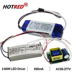 LED Driver 600mA Constant Current High PF 3W 10W 20W 30W 40W 50W 60W 1-2x3w 3-10x3w 10-18x3w 18-30x3w Lamp Lighting Power Supply