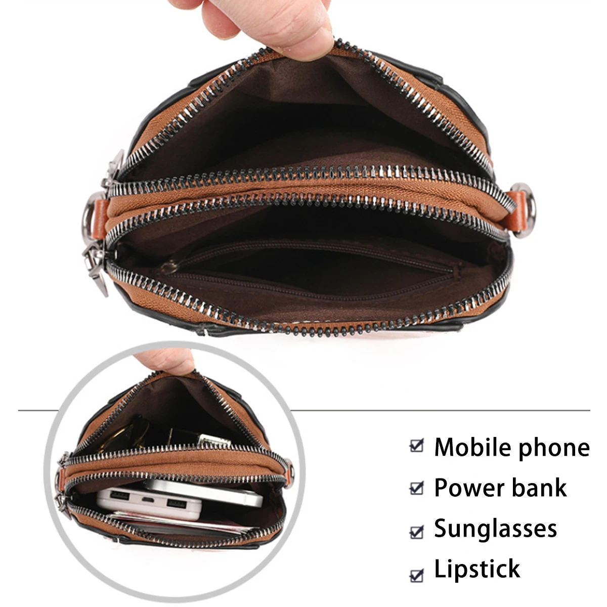 Modische Damen-Einzel-Umhängetasche aus weichem Leder, trendige Umhängetasche mit vertikalem Design, tragbare Handy-Aufbewahrungstasche