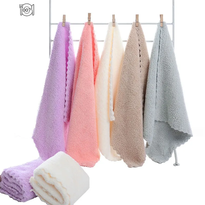 Coral Velvet Face Towel Microfiber Absorbent High-density Square Hand Towel Cleaning Wipes Quick Dry Clean Handkerchief Supplies