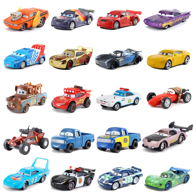 Disney Pixar Car 2 3 Toy Piston Cup Car Lightning McQueen Dinaco Jackson Storm 1:55 Die Cast Alloy Metal Model Car Boy\'s Gift