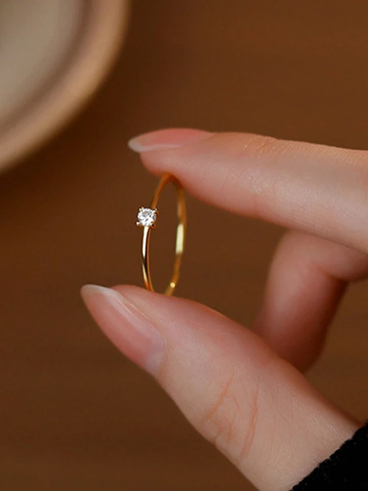 Schlichter, personalisierter runder Ring aus 925er-Sterlingsilber für Damen, Verlobung, Hochzeit, luxuriöser, hochwertiger edler Schmuck ﻿ – Detail 3