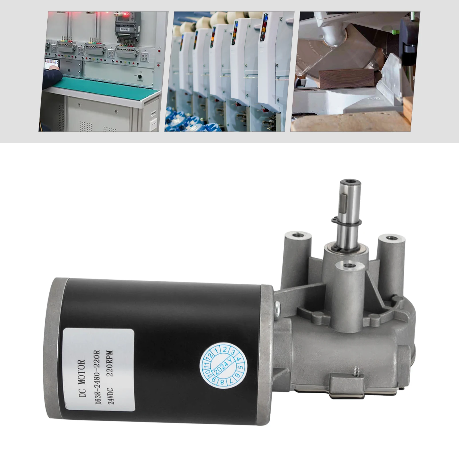 Elektrischer DC 24V Untersetzungsmotor rechts 80W 220RPM PWM-Geschwindigkeitsregelung mit selbstsichernder Funktion