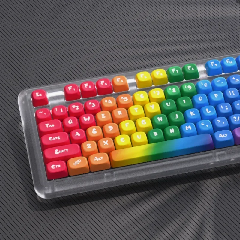 

Rainbow Spheroidal Keycap Custom MOA Profile Cross Shaft PBT Keycaps Adapter 64/67/75/87/96/100/104Mechanical Keyboard Key caps