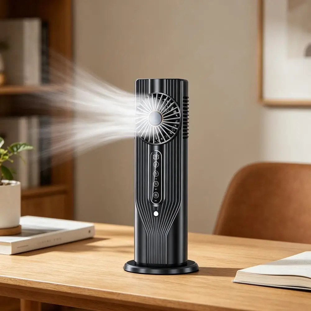 Compact Air Cooler Portable Air Conditioner Fan with Evaporative Cooler Mister Mini Usb Fan with Timer Led Touch Screen for Home