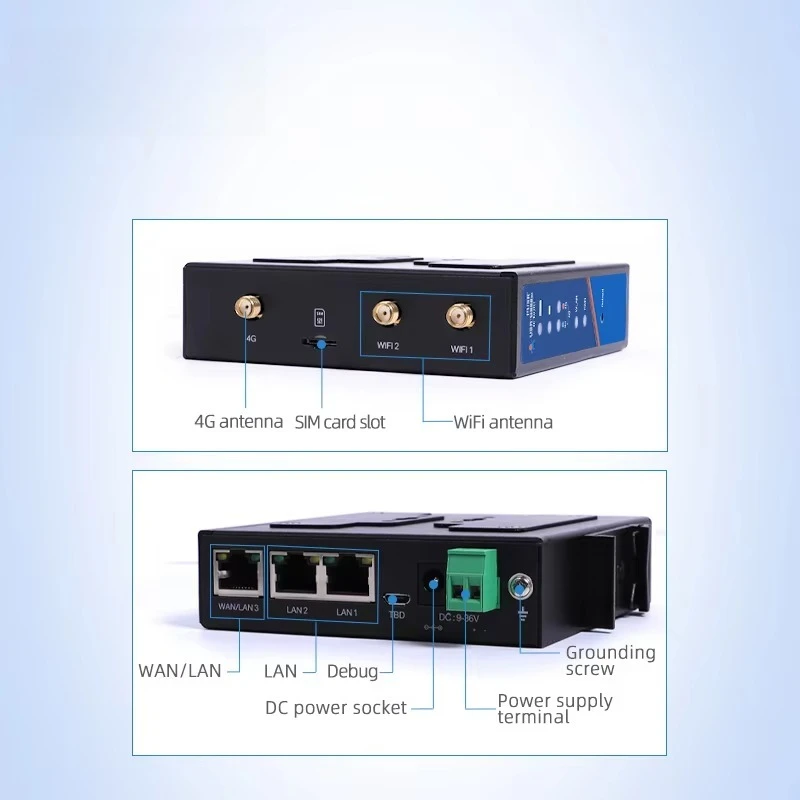 USR-G806w-G الإصدار العالمي WiFi جهاز توجيه IoT الصناعي الخلوي 4g مع تصميم OpenVPN المحسن 2G/3G/4G