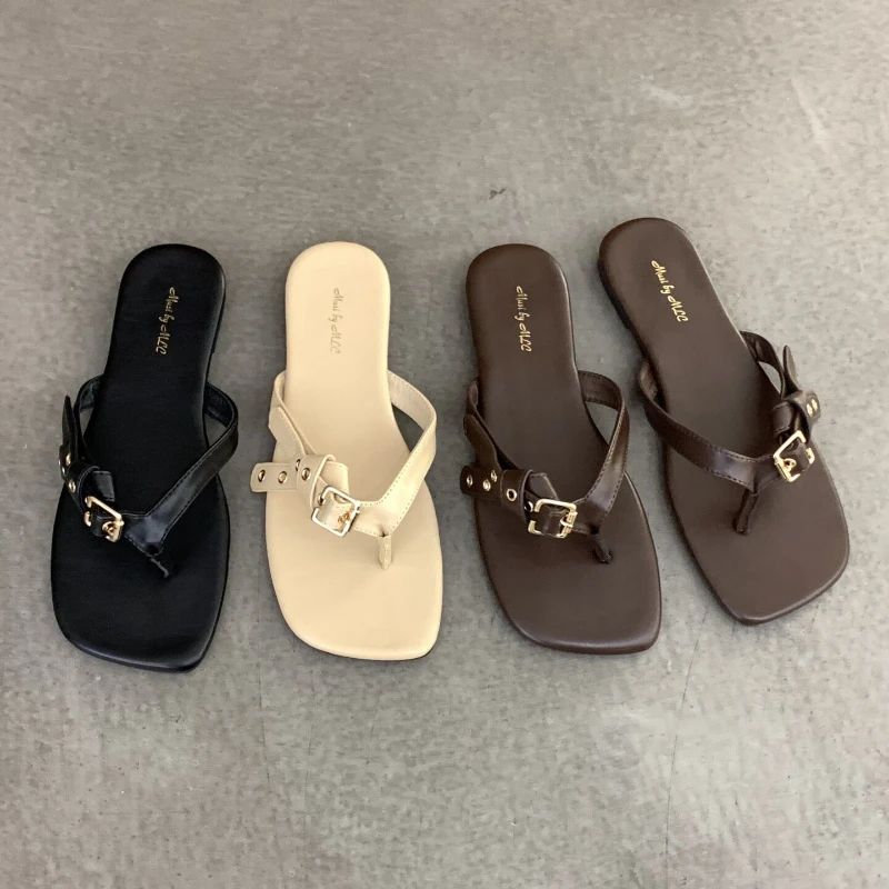 2026 Neue Outdoor-Strand-Flip-Flops: Elegante Slip-On Damen-Flachschuhe – Modische, leichte Alltags- und Einkaufssandalen für den Sommer