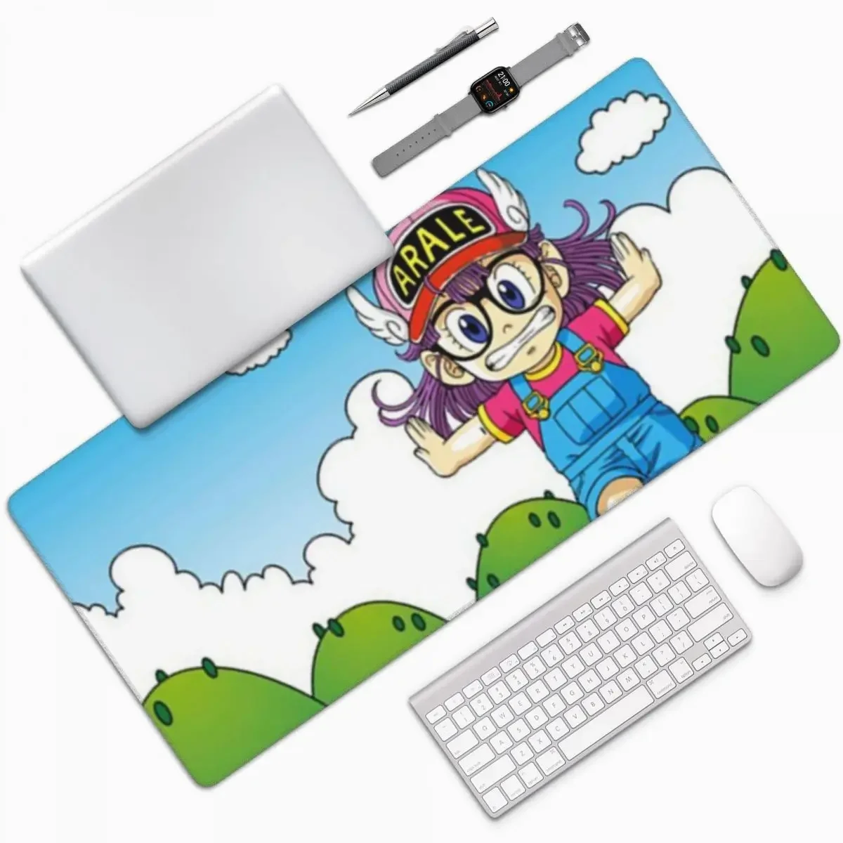 Arale Unchi-kun Large Mouse Pad Computer Keyboard Mouse Mat Gaming PC Laptop Desk Mat Office Accessories Table Mats