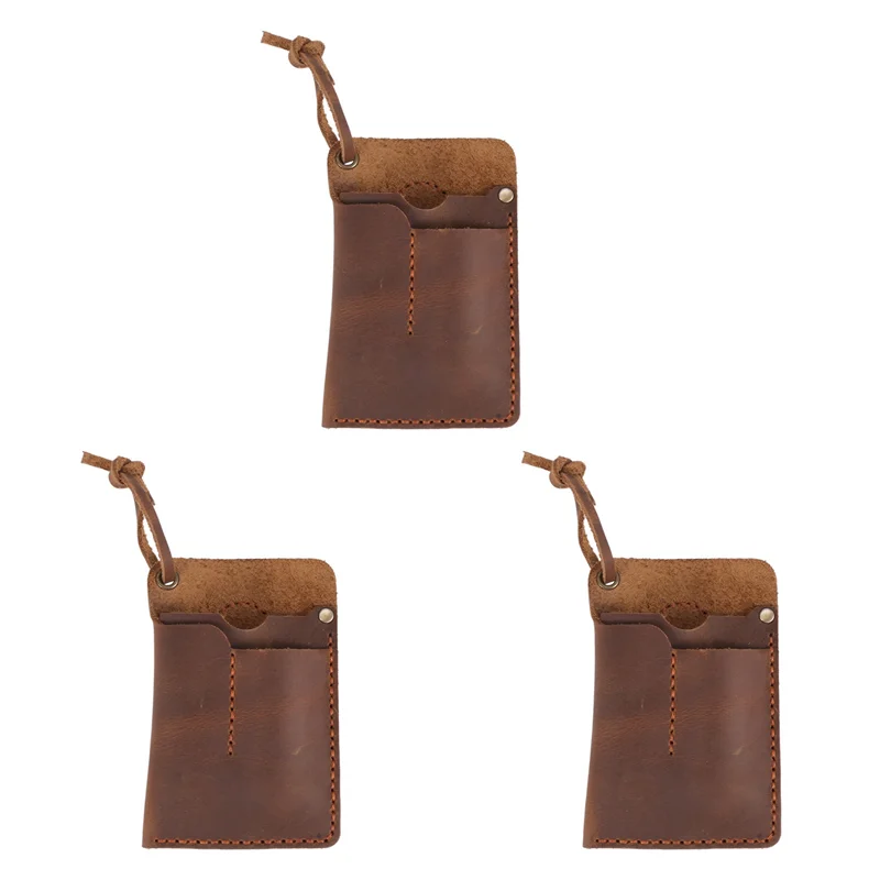 ABZZ-3X Handmade EDC Organizer Leather Sheath/ Organizer Slip Pouch Case For Flashlight/Multi-Tool/Knife/Pen