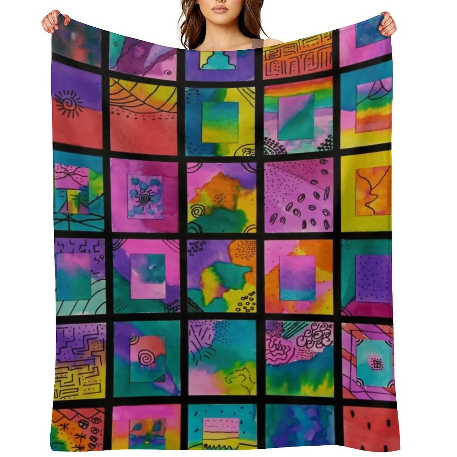 

HHPS Art Show, Class 4C, Ink and Watercolour: Strength Lies In Differences Throw Blanket Beautifuls Plaid Warm Weighted Blankets