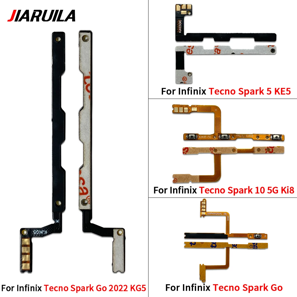 10Pcs Excellent Switch Power ON OFF Button Flex Cable Ribbon For Infinix Tecno 16 Pro Camon 20 CK6N Pova Neo LG6N Spark Volume