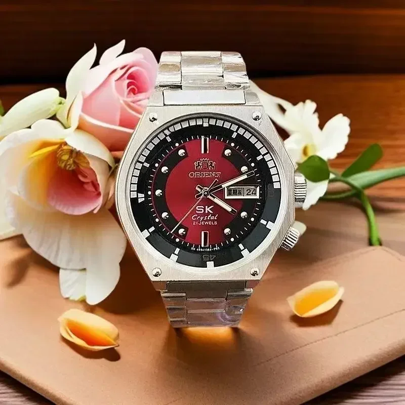 118A Store Orient Sport Casual Unisex Automatic Mechanical Watch Full Function World Time Steel Strap