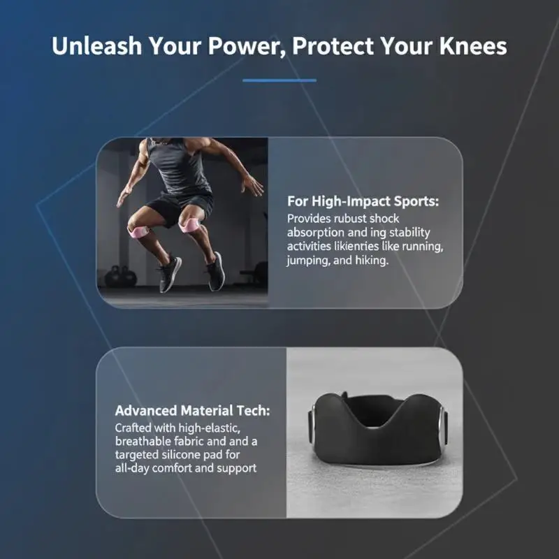 1Pcs Shock Absorption Patella Knee Strap Thickened Elastic Adjustable Knee Belt for Volleyball Jogging Climbing Sports