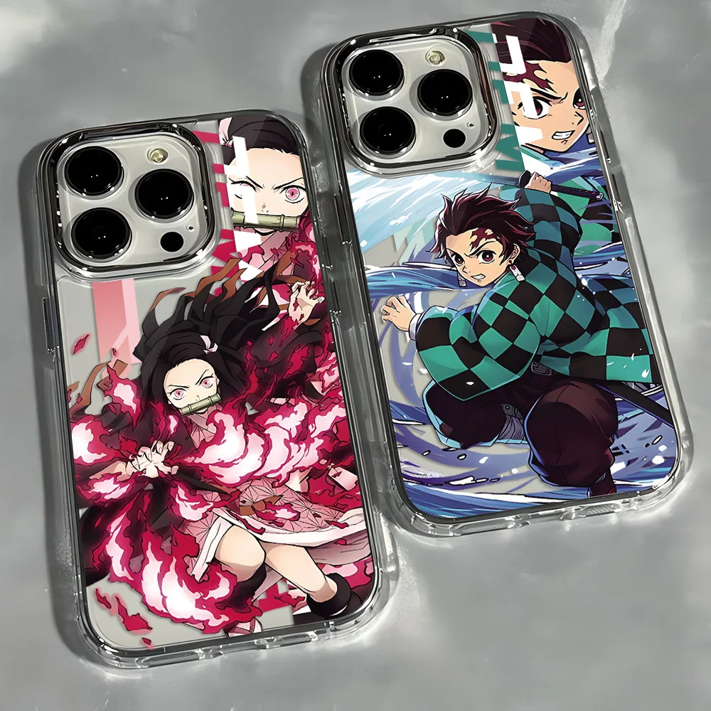 Hot Anime Dämon Slayer Telefon Fall Für iPhone 17 16e 16 15 14 13 12 11 mini Pro Max X XR XSMAX 8 Air Plus Transparent Soft Cover